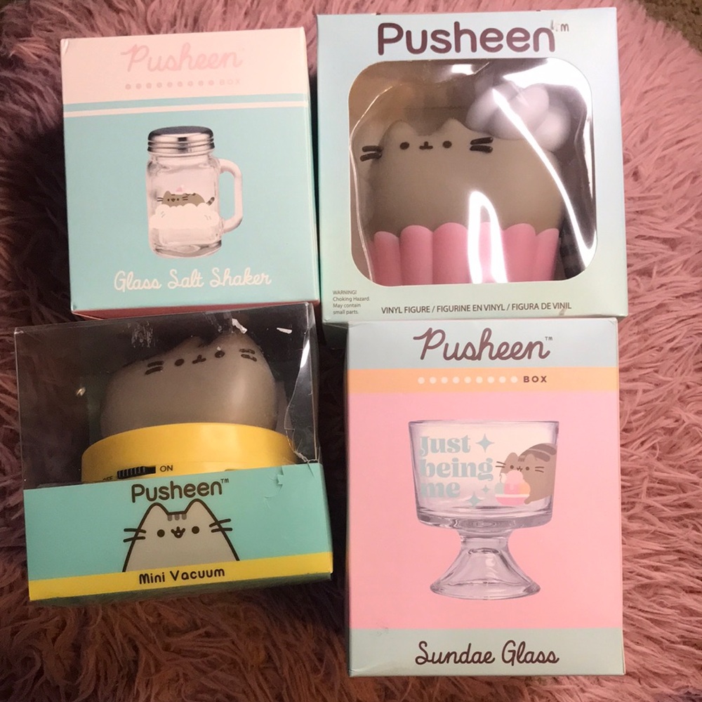 Pusheen Gift Set with Mini Vacuum and Sundae Glass
